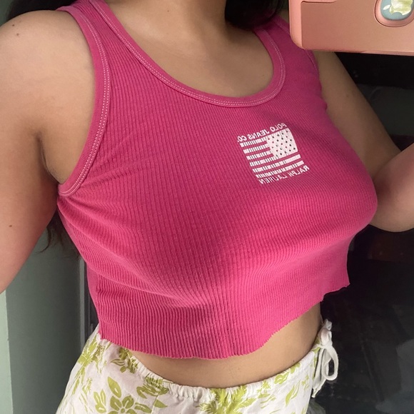 Polo Ralph Lauren Washed out pink / red cropped tank top - Picture 5 of 6